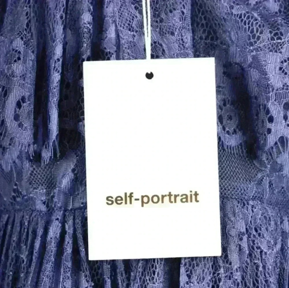 NWT SS18 SELF-PORTRAIT Navy Lace Cutout A-Line Mini Cocktail  Dress Size 2 Small - Picture 3 of 8